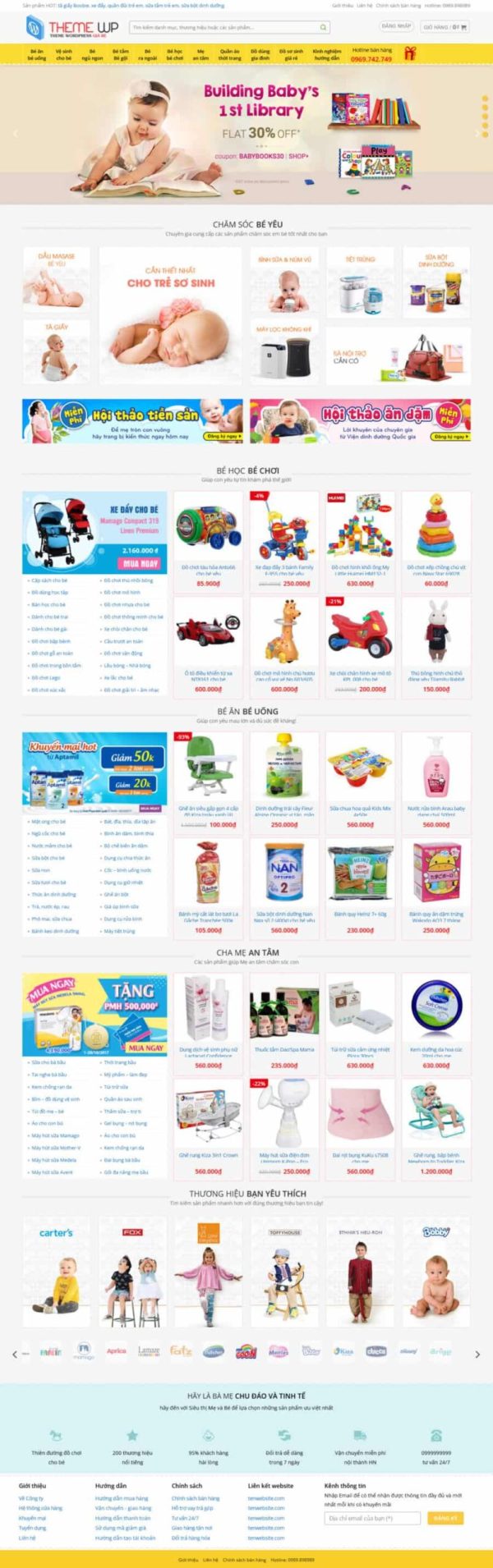 Theme wordpress shop mẹ và bé