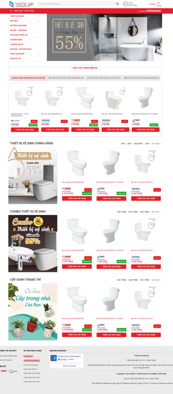 Theme wordpress thiết bị vệ sinh, vật kiệu xây dựng