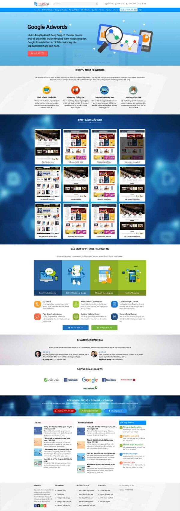 Theme wordpress thiết kế web theo mẫu giá rẻ