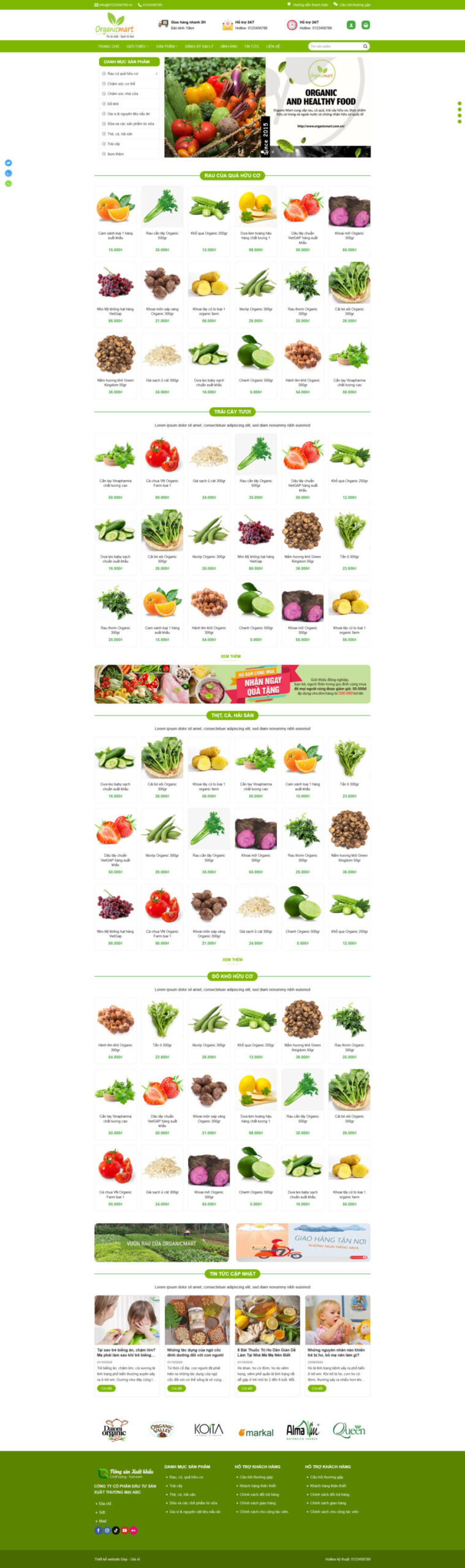 Theme wordpress thực phẩm 26, trái cây sạch