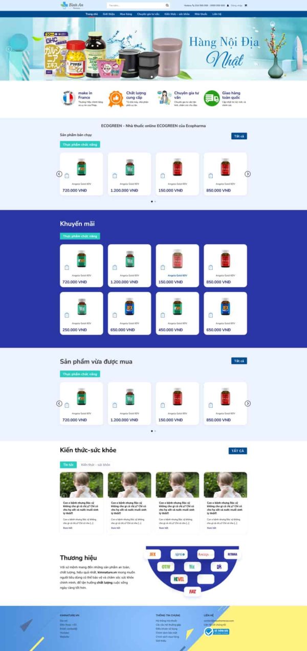 Theme wordpress tiệm thuốc tây, thực phẩm chức năng