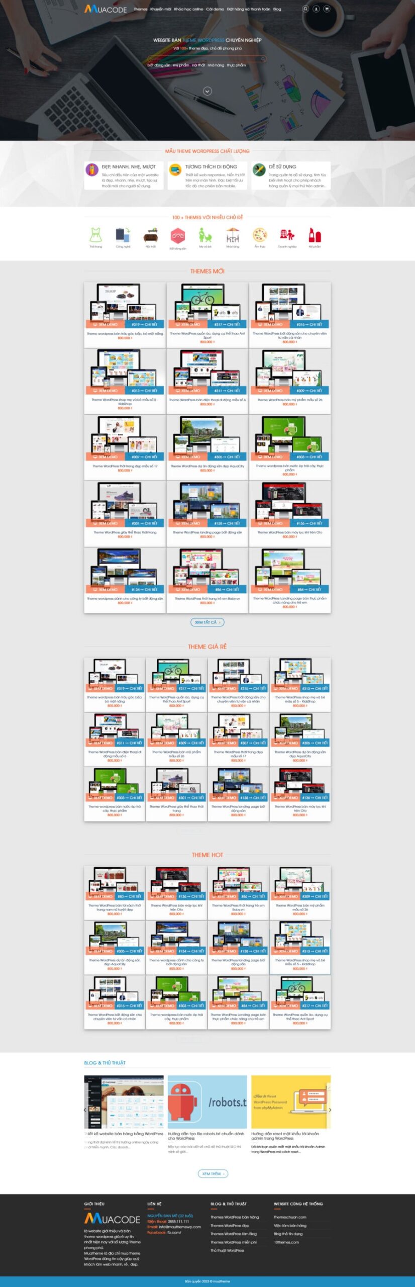 Theme wordpress web bán theme muatheme