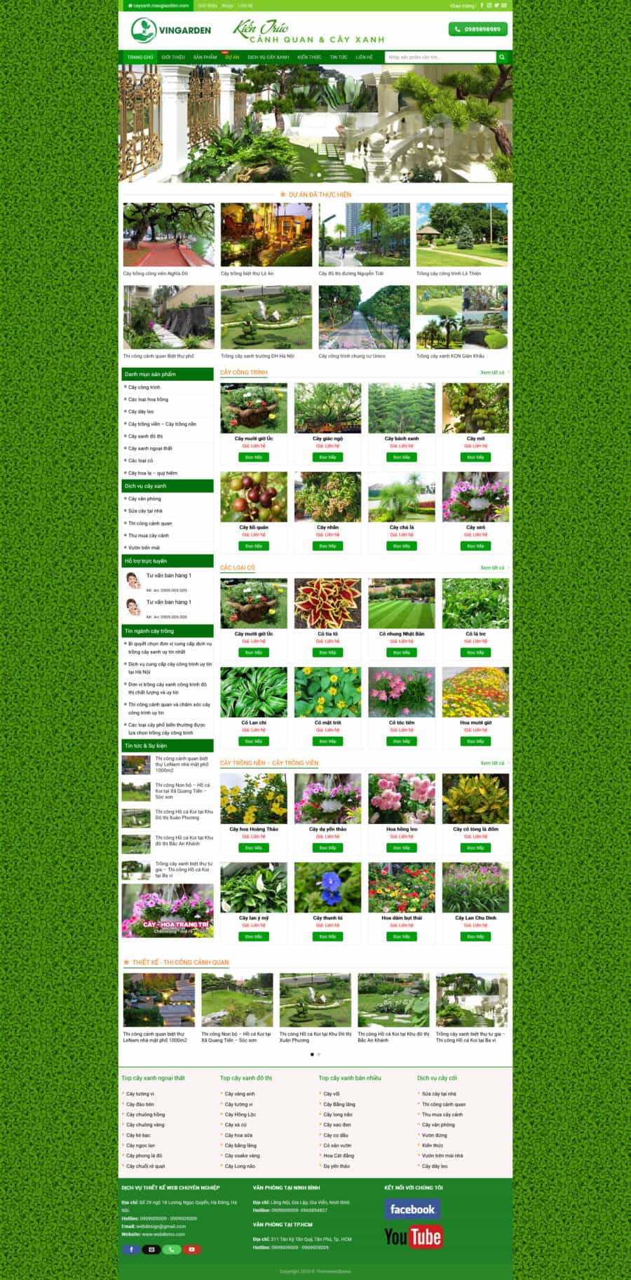 Theme wordpress bán cây xanh
