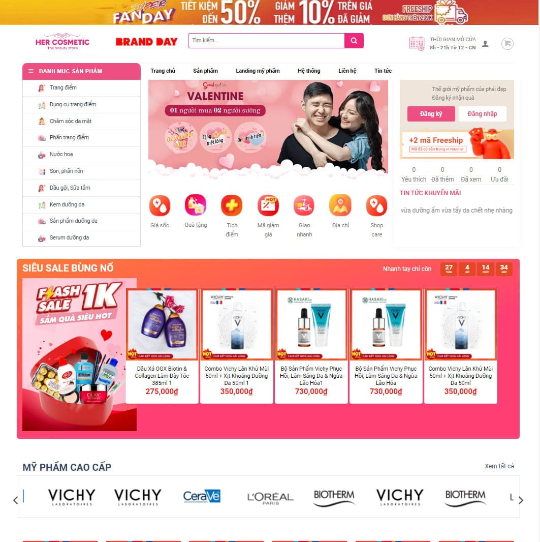 Mẫu website bán hàng mỹ phẩm 23