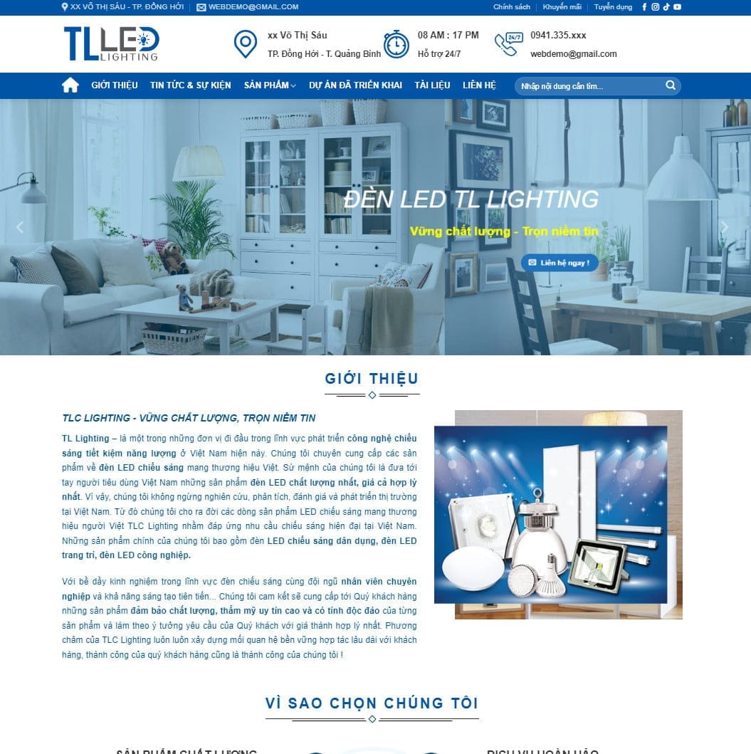 Theme wordpress bán đèn led
