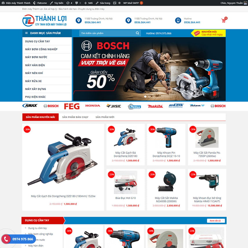 Theme wordpress bán điện máy – điện cơ 01