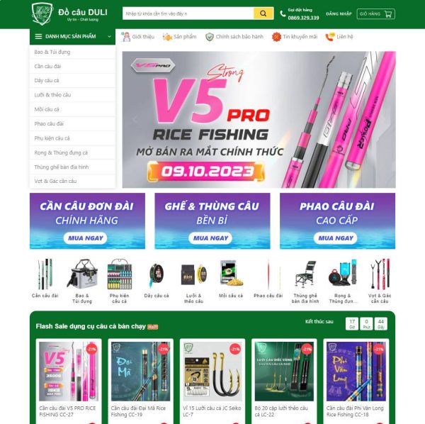 Theme wordpress bán đồ câu, dụng cụ câu cá