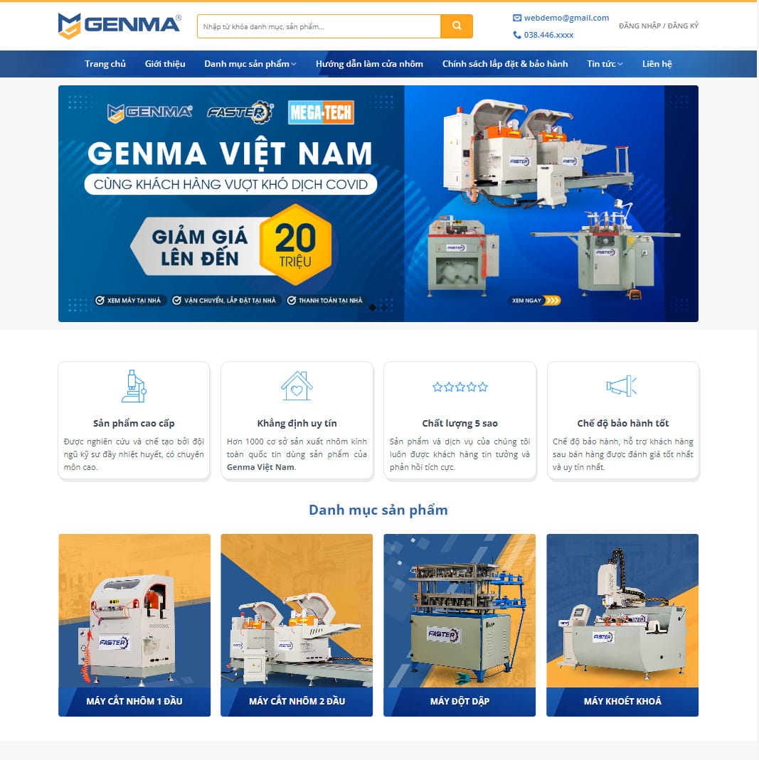 Theme wordpress bán máy cắt