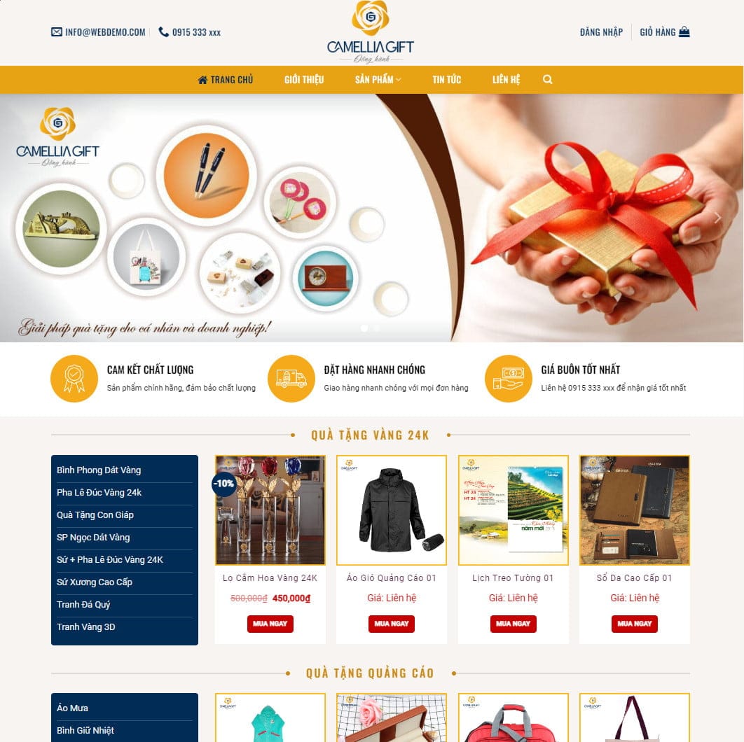 Theme wordpress bán quà tặng đẹp
