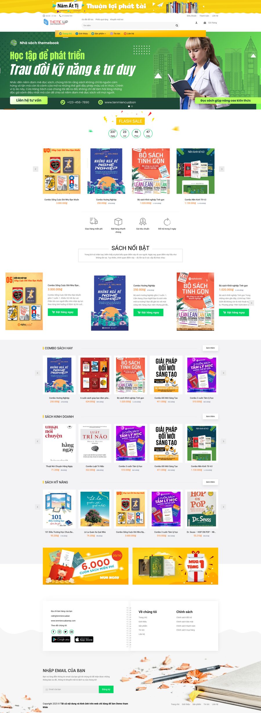 Theme wordpress bán sách giá rẻ