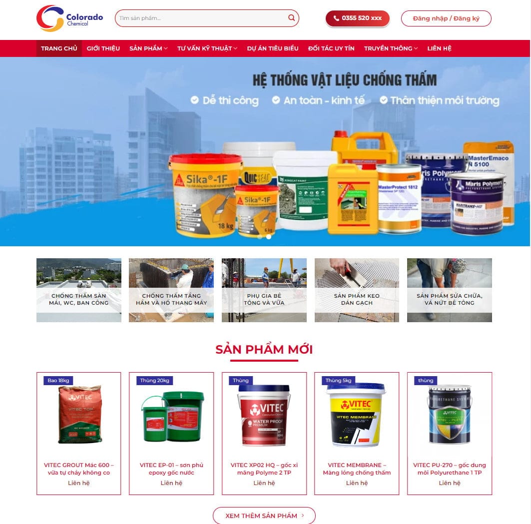 Theme wordpress bán sơn chống thấm