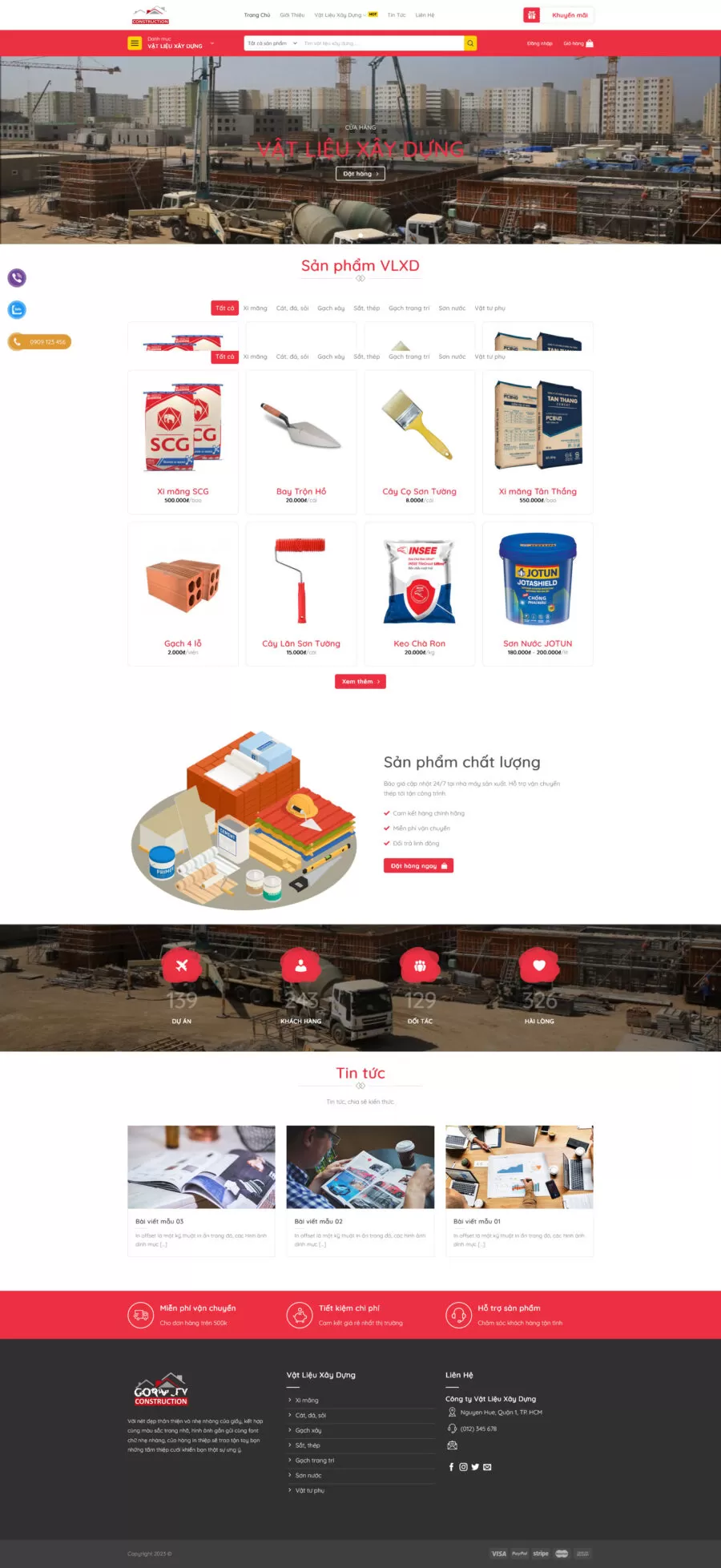 Theme wordpress cửa hàng vật liệu xây dựng