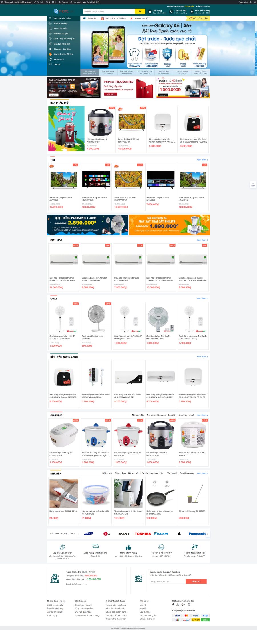 Theme wordpress điện máy vip ( ko phải flasome )