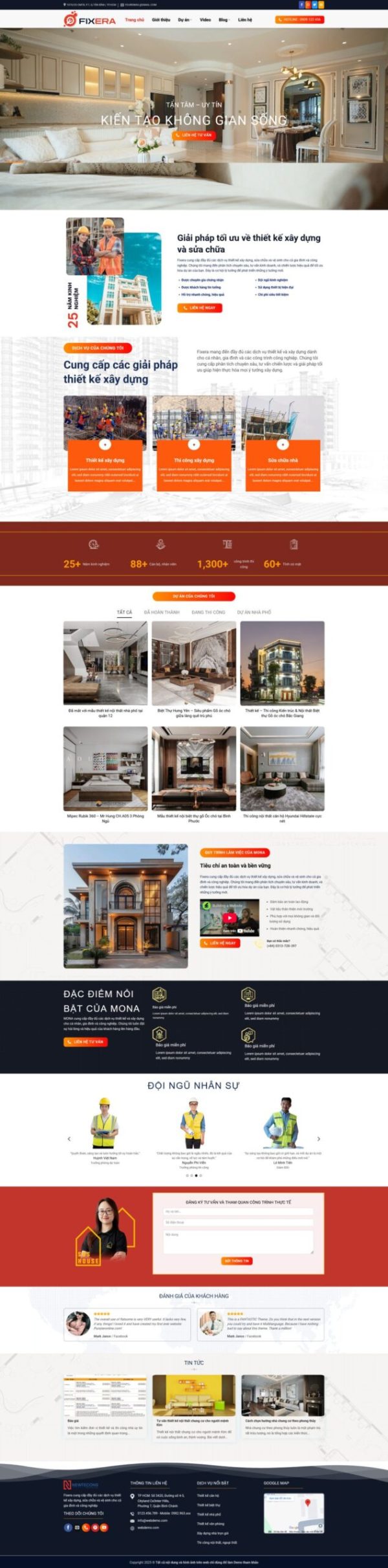 Theme wordpress kiến trúc xây dựng nhà đẹp