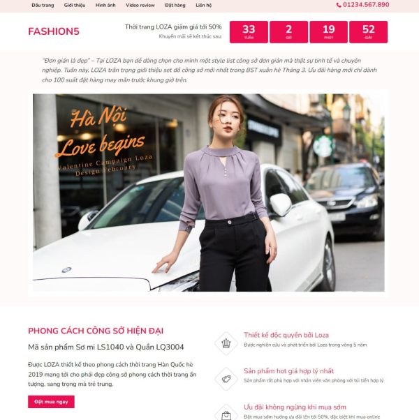 Theme wordpress landing page bán quần áo