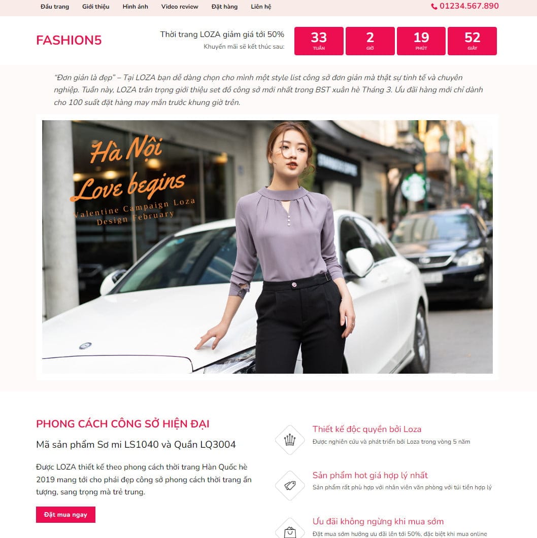 Theme wordpress landing page bán quần áo