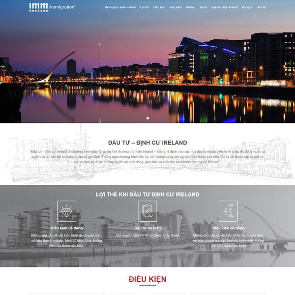 Theme wordpress landing page định cư