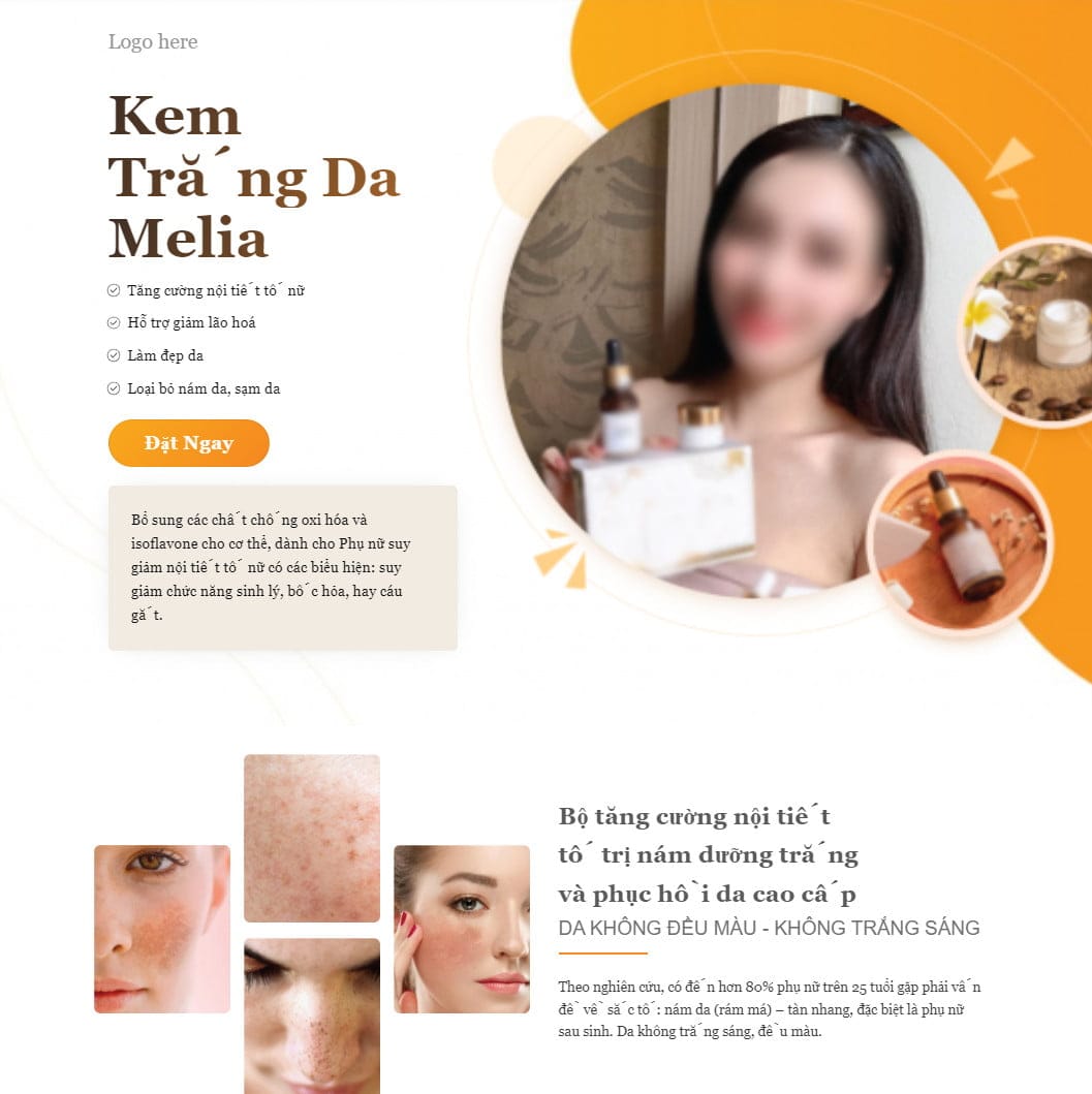 Theme wordpress landing page trị nám