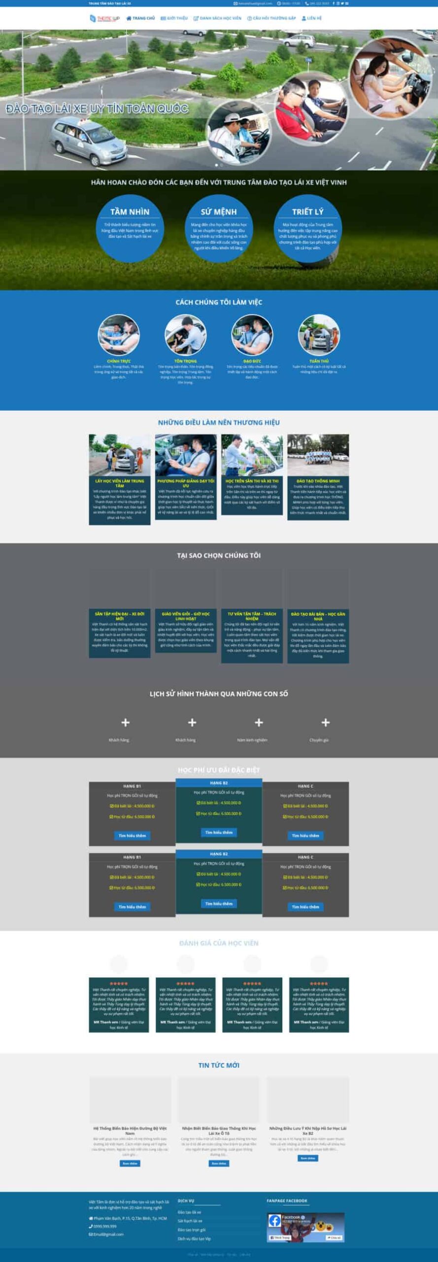 Theme wordpress trường dạy lái xe